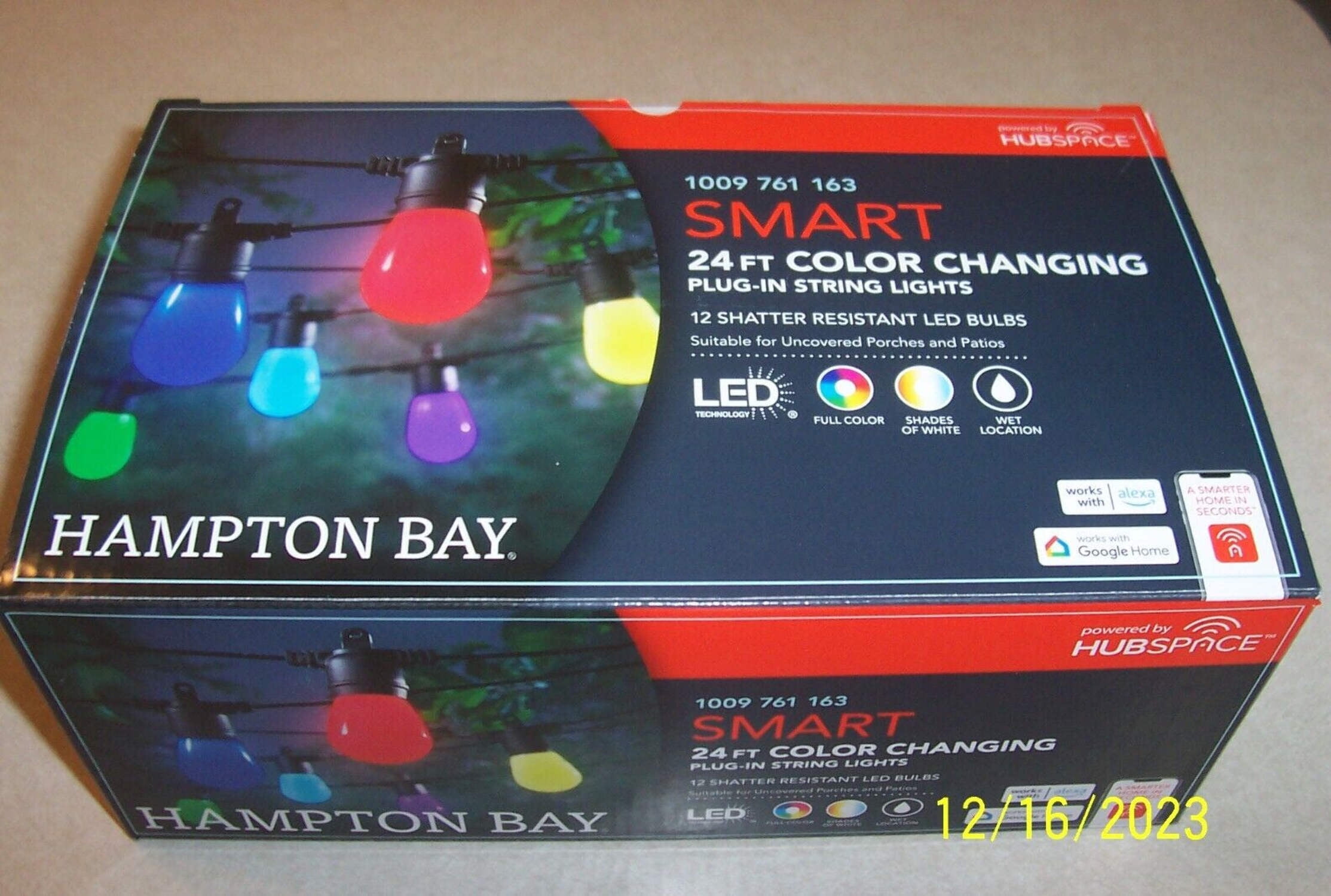 Hampton Bay Indoor/Outdoor 24 ft LED String Lights(12 Pieces)