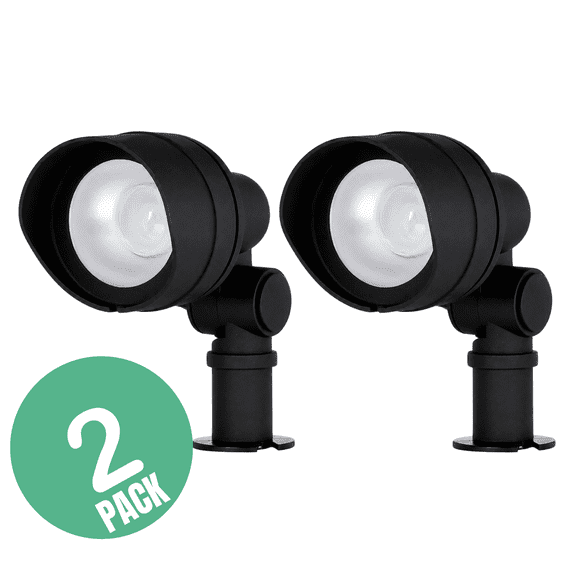 Hampton Bay Low-Voltage 20-Watt Equivalent Black Outdoor Integrated LED Landscape Flood Light (2 Pack)