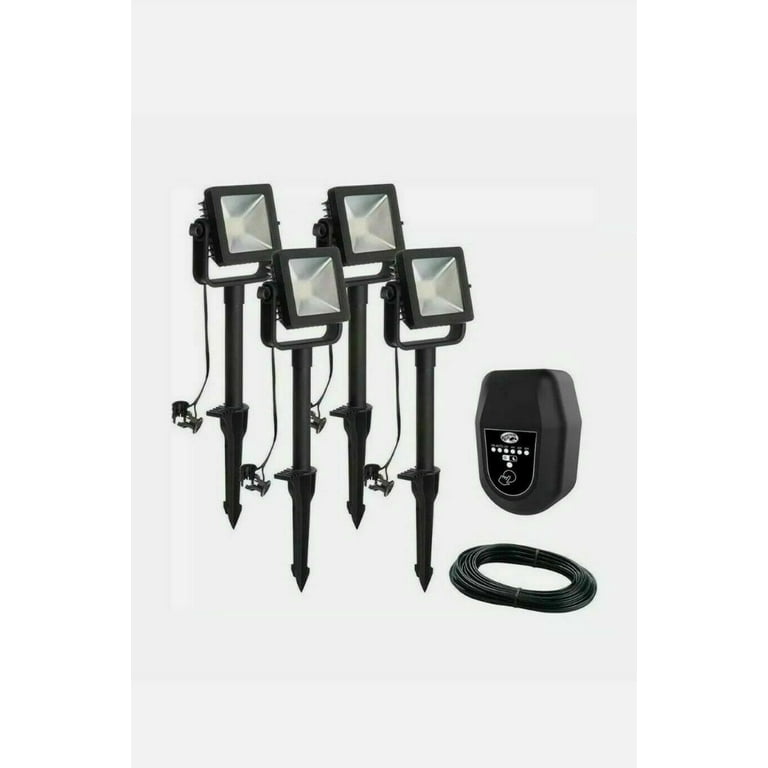 Low Voltage Black Outdoor Integrated LED Landscape Flood Light (4-Pack) Low Voltage Black Outdoor Integrated LED Landscape Flood Light (4-Pack)