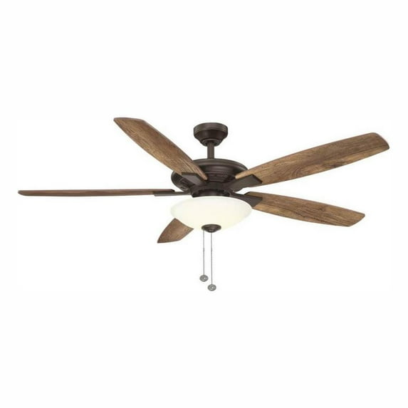 Hampton Bay Menage 56 in. Integrated LED Oil Rubbed Bronze Ceiling Fan Light Kit