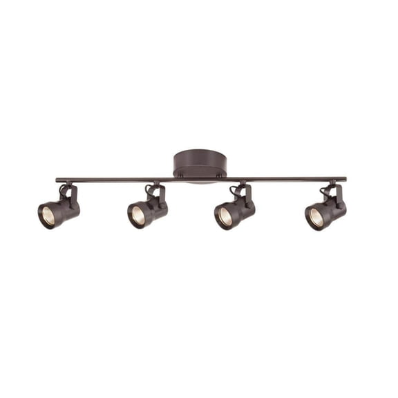 Open Box Hampton Bay Mountainbrook 2 ft. 4-Light Bronze Integrated LED Fixed Track Lighting Kit with Metal Shade