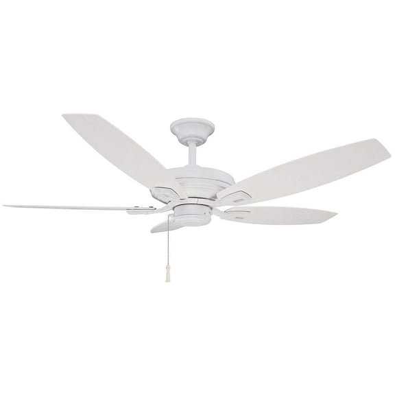 Hampton Bay North Pond 52 in. Indoor/Outdoor LED Matte White Ceiling Fan with Light Kit, Reversible Motor and Reversible Blades