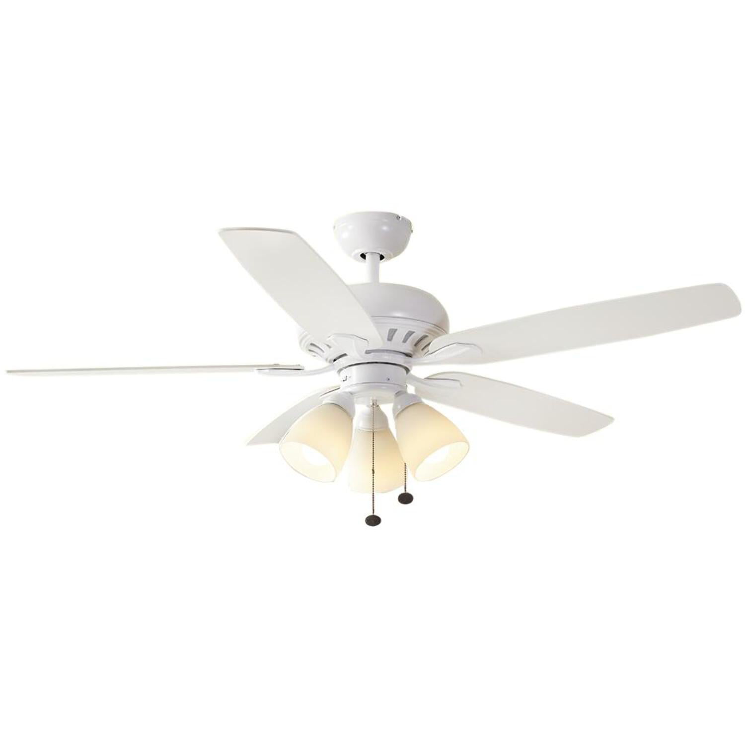 Hampton Bay Rockport 52 in. LED Matte White Ceiling Fan 1001673210 - New