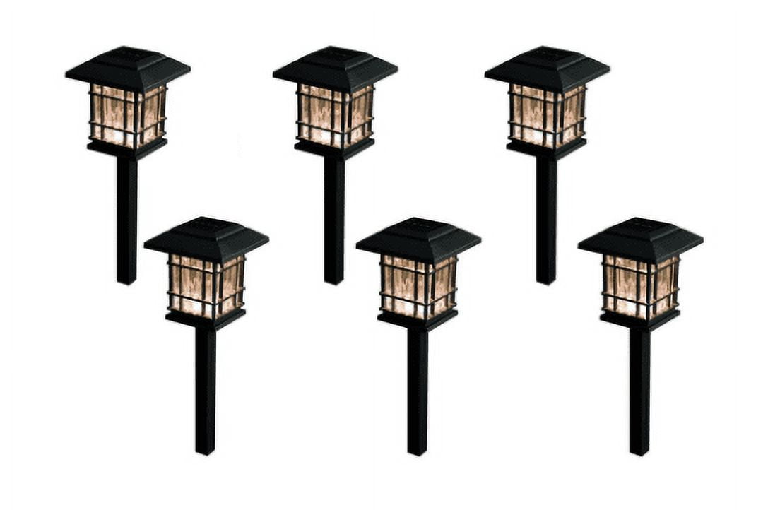 Hampton Bay Solar Black LED 3000K 8-Lumens Landscape Pathway Light (6-Pack)