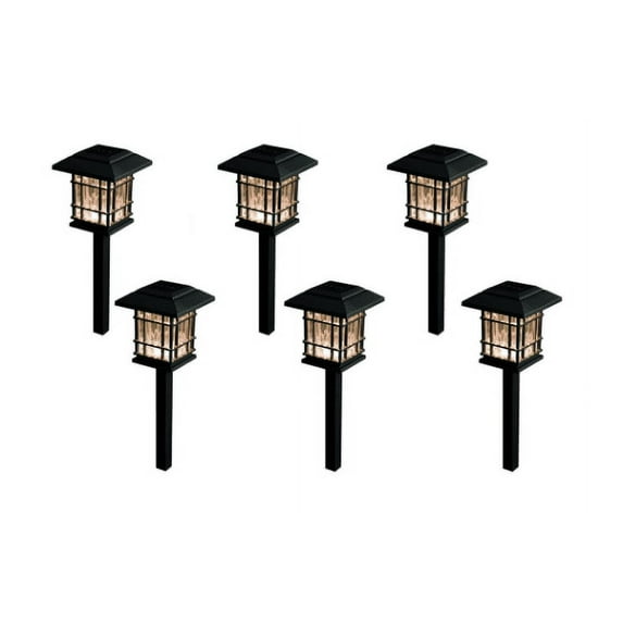 Hampton Bay Solar Black LED 3000K 8-Lumens Landscape Pathway Light (6-Pack)