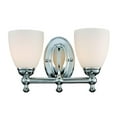 thumbnail image 1 of Hampton Bay Solomone 2-Light Polished Chrome Vanity Light with Opal Glass Shades, 1 of 3