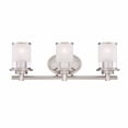 thumbnail image 1 of Hampton Bay Truitt 23.25 in. 3-Light Brushed Nickel Modern Transitional Vanity with Frosted and Clear Edge Glass Shades, 1 of 2