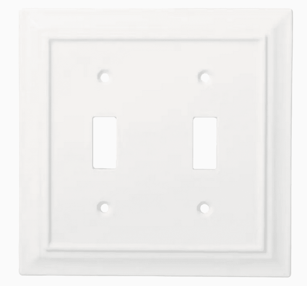 Hampton Bay W31561C-W White Architect Double Switch Wall Plate Cover