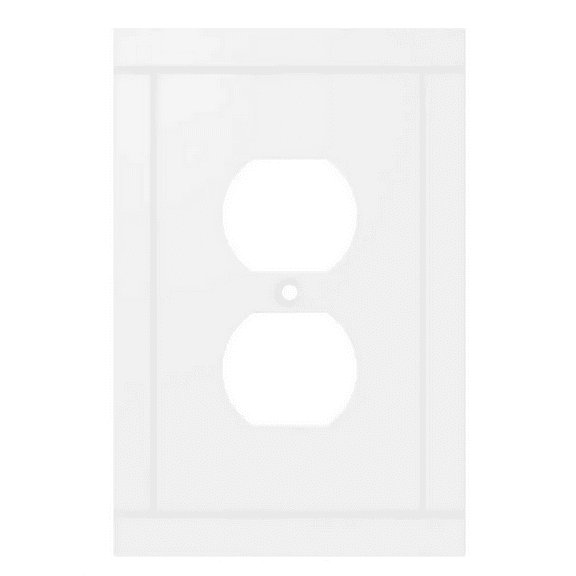 Hampton Bay W44653C-PW Belfast Single Duplex Cover Plate Pure White