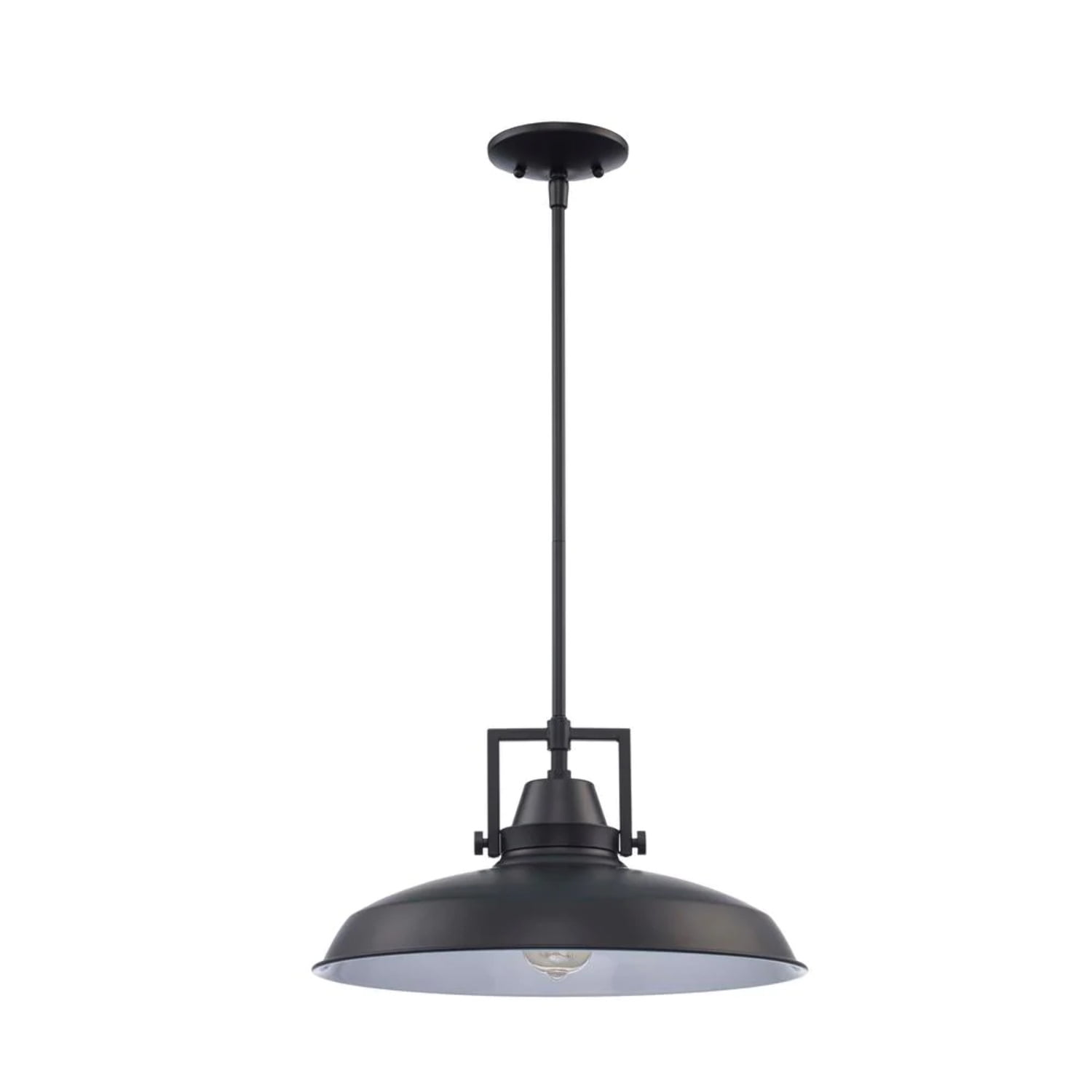 Wilhelm 16-inch Black Metal Dome Farmhouse Pendant Light