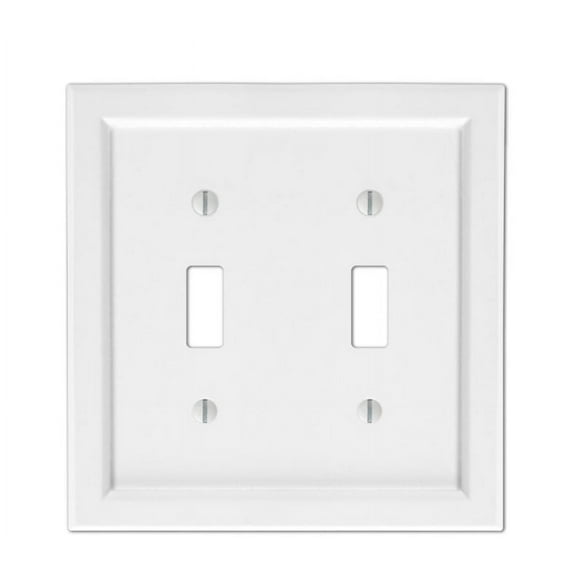 Hampton Bay Woodmore 2 Gang Toggle Wood Wall Plate - White- New