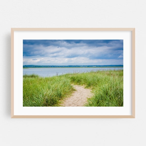 Hampton Beach - Hampton New Hampshire Photography Nature Landscape Coast Beach Coastal Oak Framed Wall Art Print 5 x 7 inches