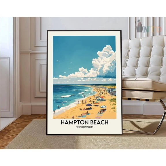 Hampton Beach New Hampshire Wall Art Print, New England Coastal Photography Decor