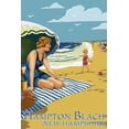 thumbnail image 1 of Hampton Beach, New Hampshire, Woman on Beach (12x18 Wall Art Poster, Room Decor), 1 of 3