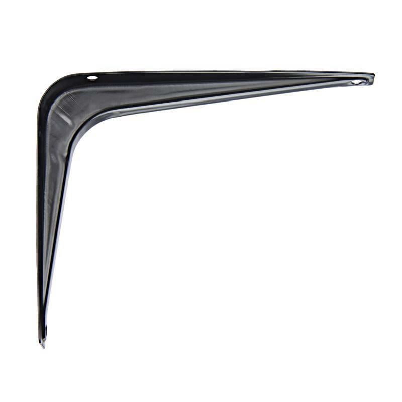 Hampton 5042593 6 in. & 100 lbs 18 Gauge Black Steel Shelf Bracket - Pack of 10