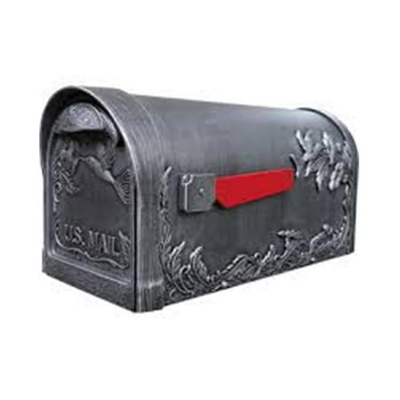 Hampton Cast Aluminum Address Plaque with Brushed Aluminum Numbers - Times Font, Black