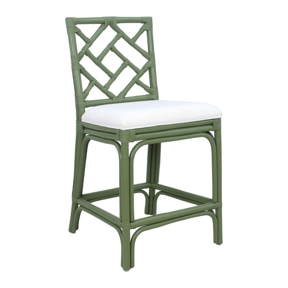 Hampton Chippendale Counterstool, 39.2"H, Dark Olive Green