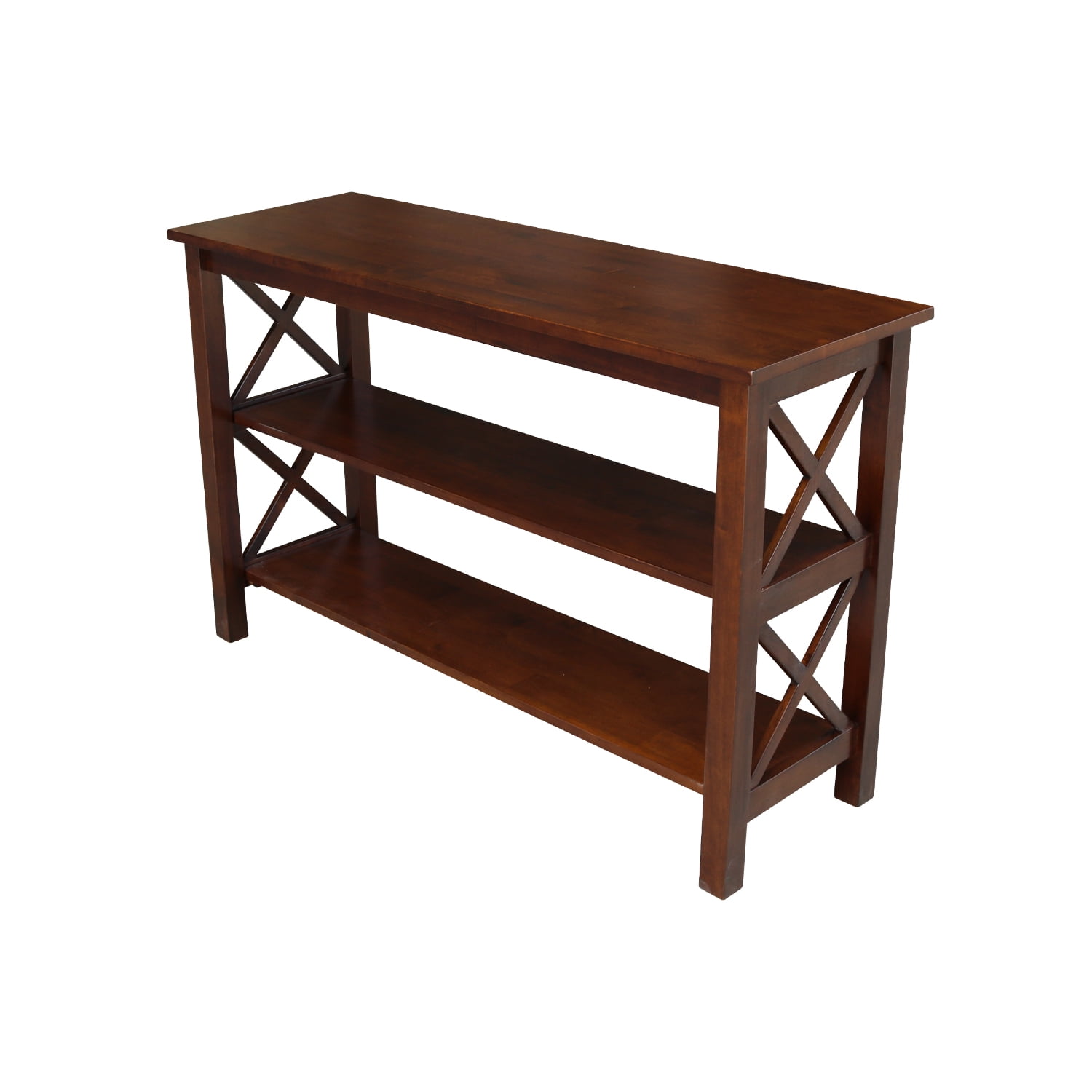 Espresso Transitional Rectangular Console Table with Storage