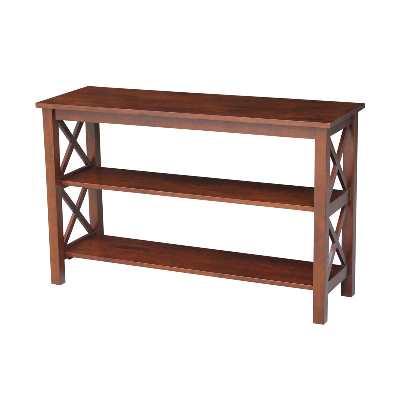 Espresso Transitional Rectangular Console Table with Storage
