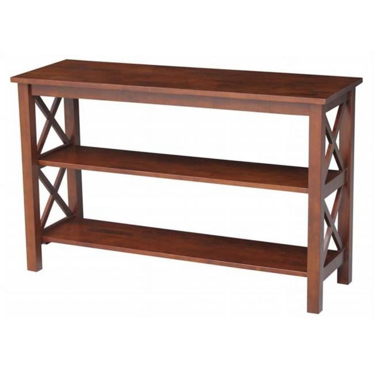 Espresso Transitional Rectangular Console Table with Storage