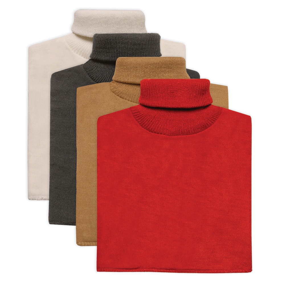 Hampton Direct Unisex Dickey Dickies, Mock Turtleneck Undershirts, 4 Pack - Regular for Women - White/Black/Beige/Red - image 1 of 9