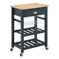 thumbnail image 1 of Hampton Engineered Wood Kitchen Cart With Wood Top and Blue Stone Base, 1 of 10