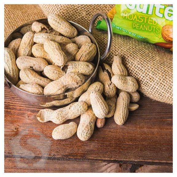 Hampton Farms Roasted Salted In-Shell Peanuts 0.5 lb. - 36/Case