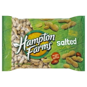 Hampton Farms Roasted Salted Peanuts 24 oz Bag - Gluten Free and Cholesterol Free