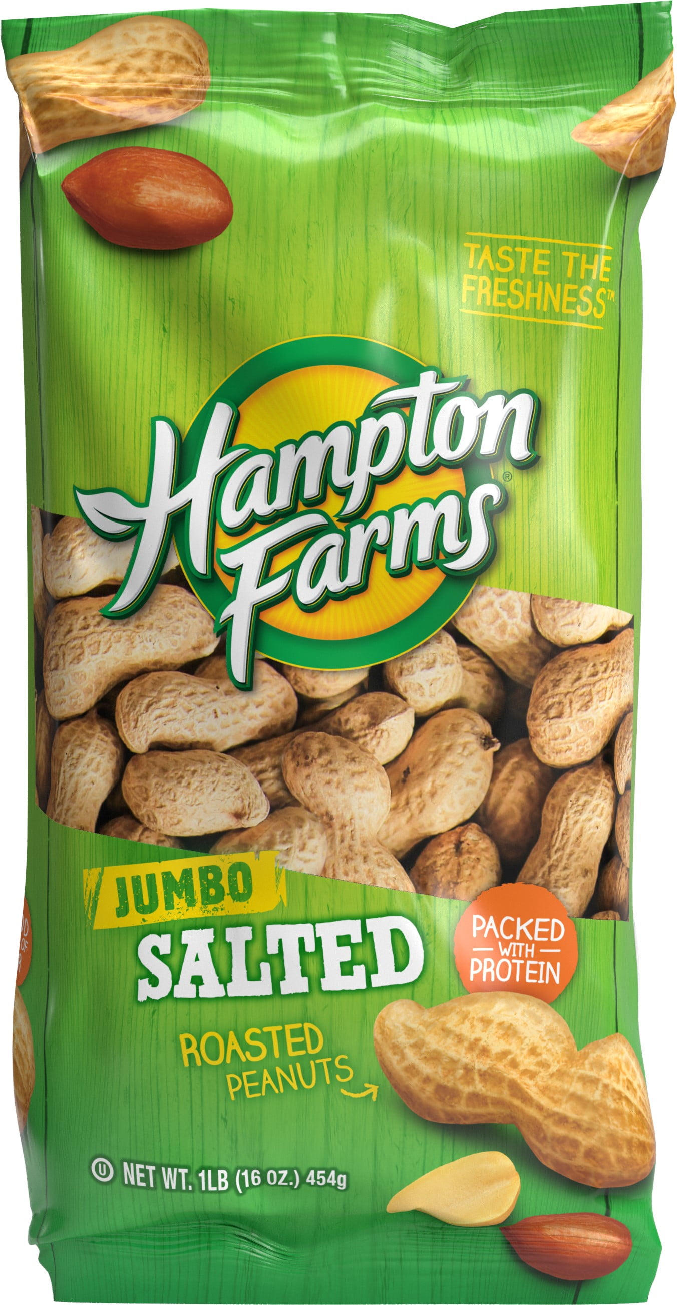 Hampton Farms Salted In-Shell Peanut Bag, 16 oz