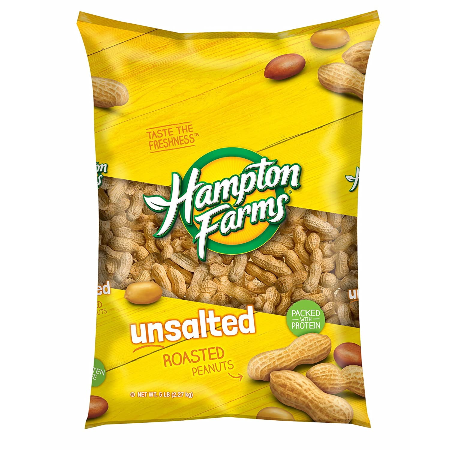 Hampton Farms Unsalted Roasted In-Shell Peanuts, 5 lbs. (pack of 2) - SET OF 2