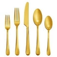 thumbnail image 1 of Hampton Forge Skandia Mirabella Satin Flatware Set, 20 Piece, Gold, 1 of 5