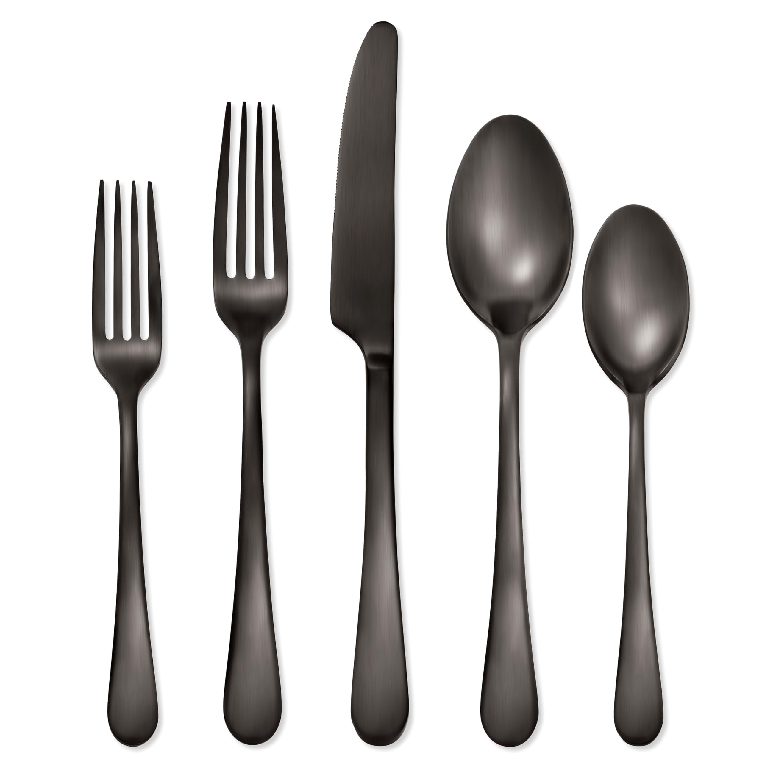 Hampton Forge Skandia Mirabella Satin Flatware Set, 20 Piece, Gunmetal