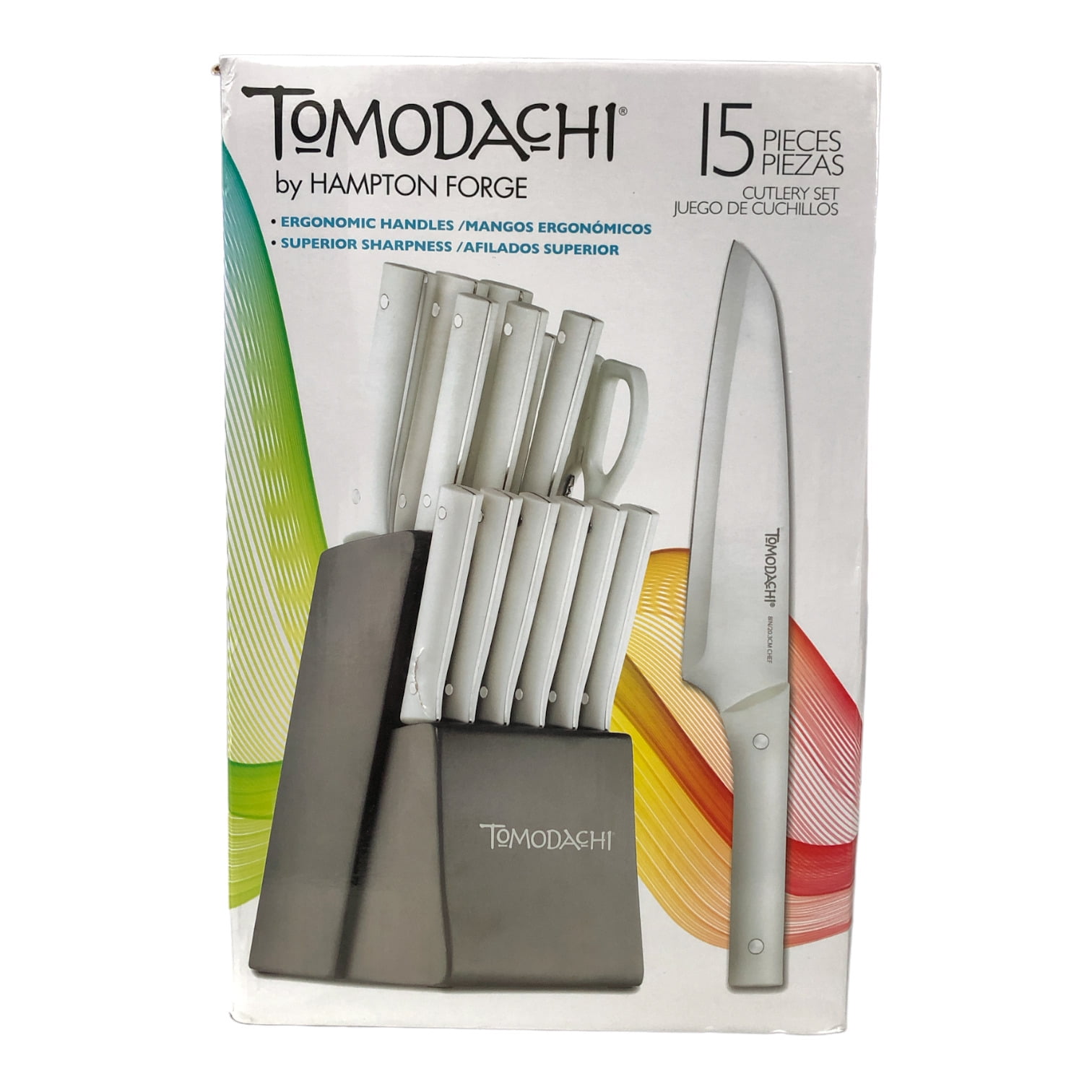 Tomodachi Haruto - 15 Piece Block Knife Set, Rice Husk, Bamboo