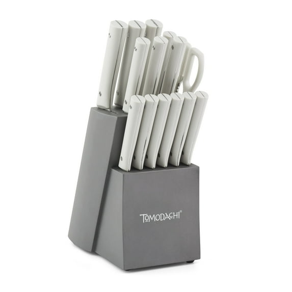 Hampton Forge Fuji 15-Piece Stainless Steel Kitchen Knife Block Set, Silver