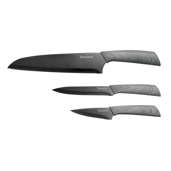 Hampton Forge Tomodachi Raintree Ash Titanium Coated Cutlery Set (3-Piece)