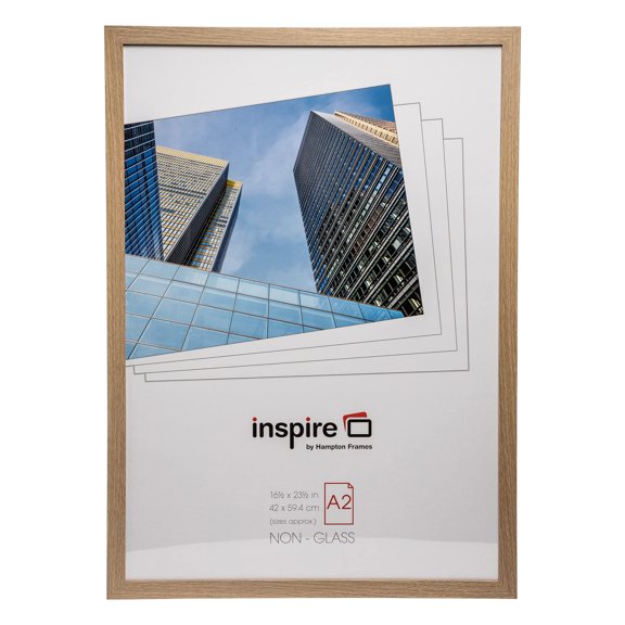 Hampton Frames SORBONNE A2 Picture Frame | 42x59cm, Oak Effect, Rectangular, Engineered Wood, Acrylic Front | Wall Mount, Drop-In Back | Certificate, Poster, Photo Display