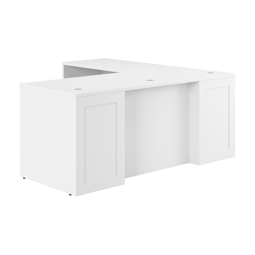Hampton Heights 72W x 30D Executive LShaped Desk in White Engineered