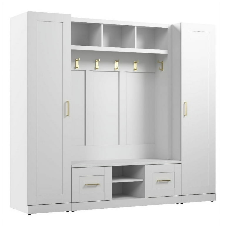 Narrow Entryway Organizer, White