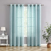 Hampton Home 2 Piece Luxury Semi Sheer Grommet Top Curtain Panel Pair - Assorted Colors