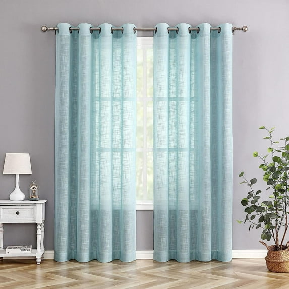 Hampton Home 2 Piece Luxury Semi Sheer Grommet Top Curtain Panel Pair - Assorted Colors