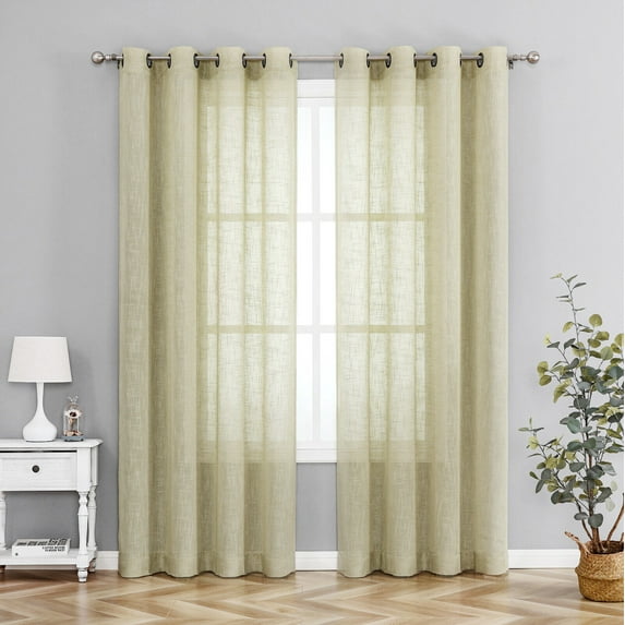 Hampton Home 2 Piece Luxury Semi Sheer Grommet Top Curtain Panel Pair - Assorted Colors