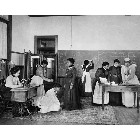 Hampton Institute 1899. Na Class In Dress-Making. Photographed In 1899 By Frances Benjamin Johnston. Print by