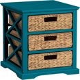Hampton Meadows 3 Tier XSide End Storage with 3 Wicker Baskets