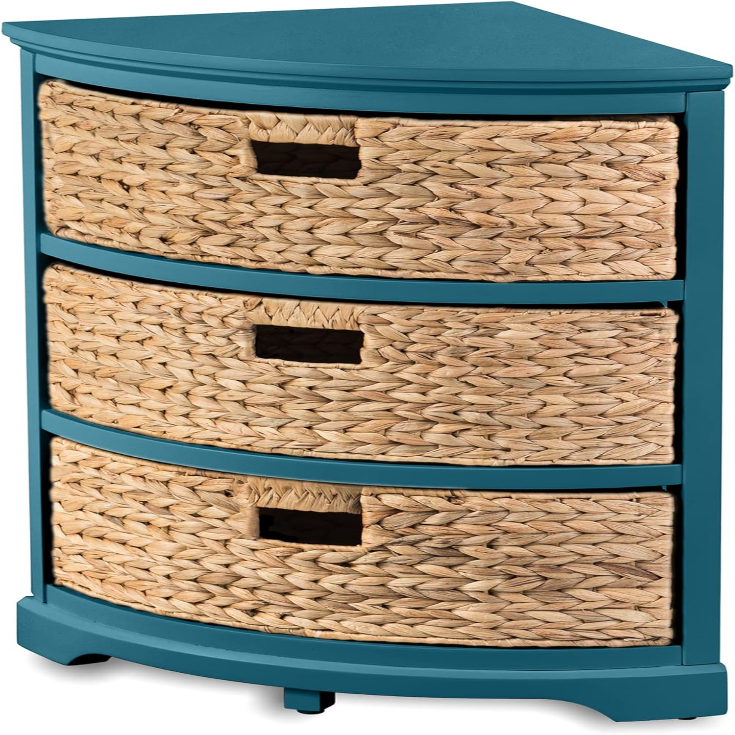 Hampton Meadows 3 Tier XSide End Storage with 3 Wicker Baskets