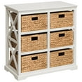 thumbnail image 1 of Hampton Meadows 3 Tier X-Side End Storage Cabinet with 6 Wicker Baskets, White, 1 of 7
