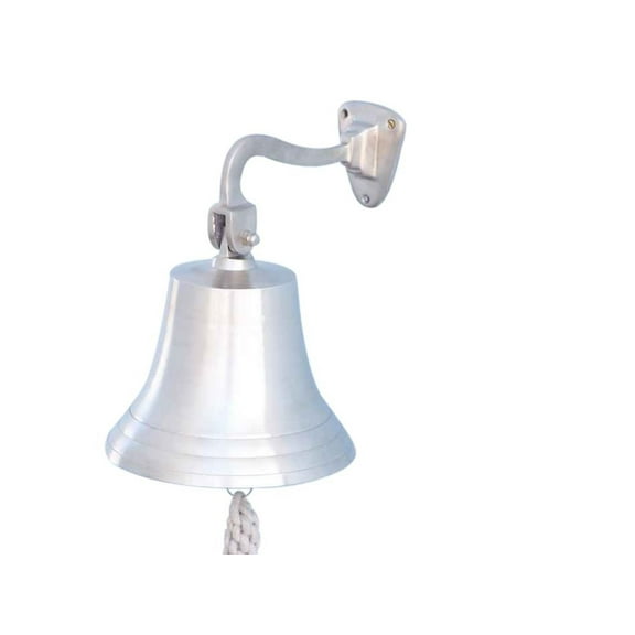 Hampton Nautical 3xglass-101 Brushed Nickel Hanging Ship's 11" Bell-Nautical Decoration, 11 inch