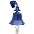 thumbnail image 1 of Hampton Nautical 3xglass-101 Solid Brass Hanging Ship's Bell 6"-Blue Powder Coated Nautical Home Decoration, 6 inch, 1 of 6