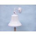 thumbnail image 1 of Hampton Nautical 3xglass-101 Solid Brass Hanging Ship's Bell 9"-White Powder Coated Nautical Home Decoration, 9 inch, 1 of 5