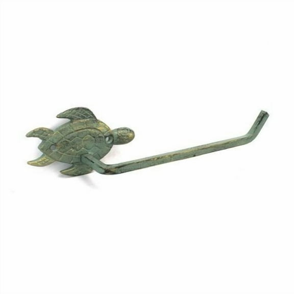 Hampton Nautical Antique Bronze Cast Iron Sea Turtle Toilet Paper Holder 10" Bathroom Decoration-Beach Home