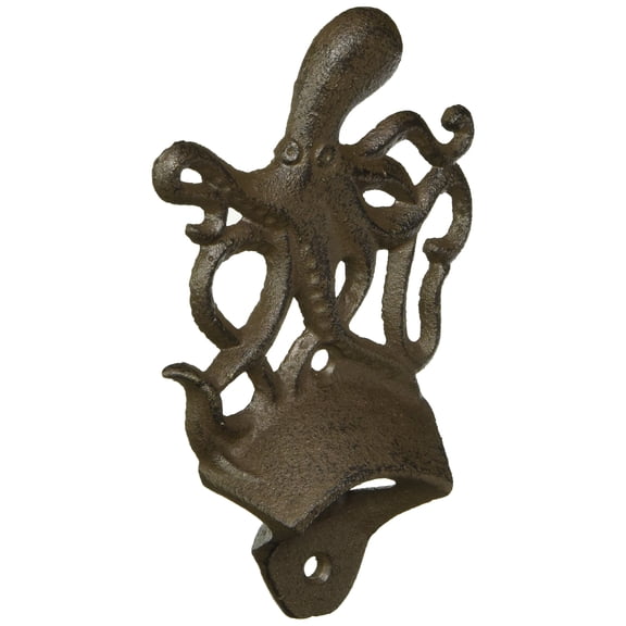 Hampton Nautical Cast Iron Wall Mounted Octopus 6" Bottle Opener